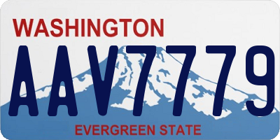 WA license plate AAV7779