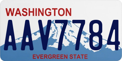 WA license plate AAV7784