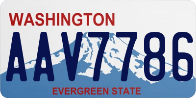 WA license plate AAV7786