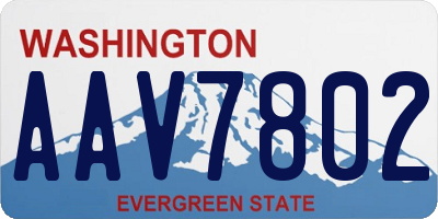 WA license plate AAV7802