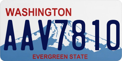 WA license plate AAV7810