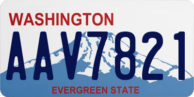 WA license plate AAV7821