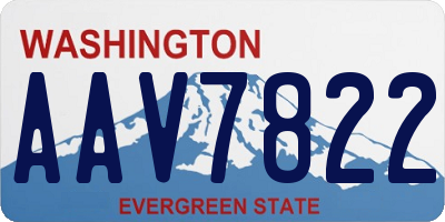 WA license plate AAV7822