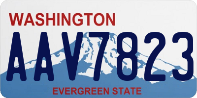 WA license plate AAV7823