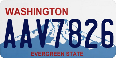 WA license plate AAV7826