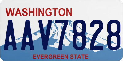 WA license plate AAV7828