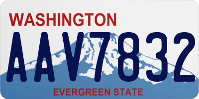 WA license plate AAV7832