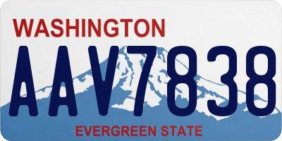 WA license plate AAV7838