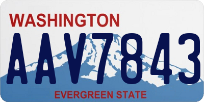 WA license plate AAV7843