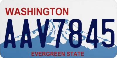 WA license plate AAV7845