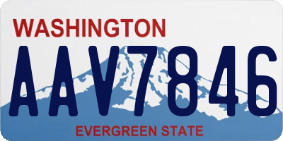 WA license plate AAV7846