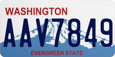WA license plate AAV7849