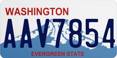 WA license plate AAV7854