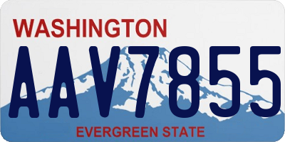 WA license plate AAV7855