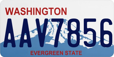 WA license plate AAV7856