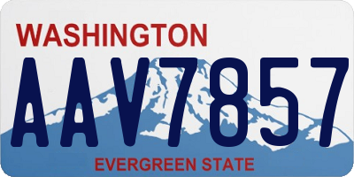 WA license plate AAV7857