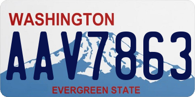 WA license plate AAV7863
