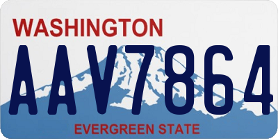 WA license plate AAV7864
