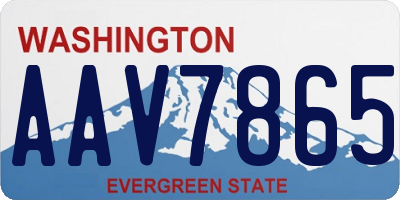 WA license plate AAV7865