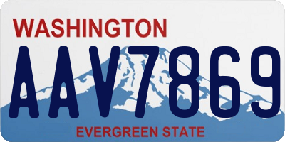 WA license plate AAV7869