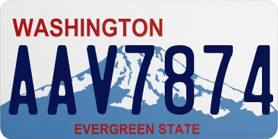 WA license plate AAV7874