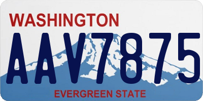 WA license plate AAV7875