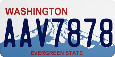 WA license plate AAV7878