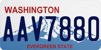 WA license plate AAV7880