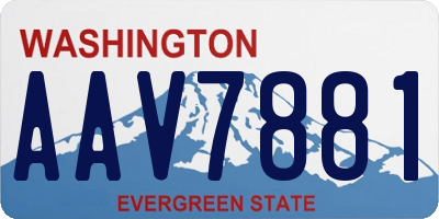 WA license plate AAV7881