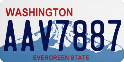 WA license plate AAV7887