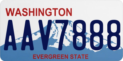 WA license plate AAV7888