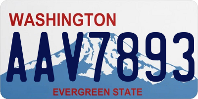 WA license plate AAV7893