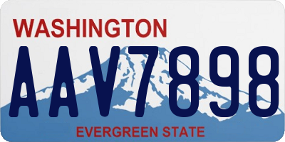 WA license plate AAV7898