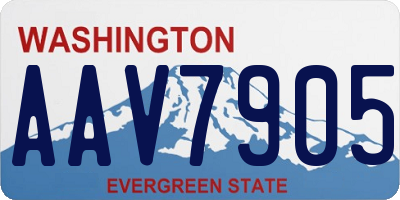 WA license plate AAV7905