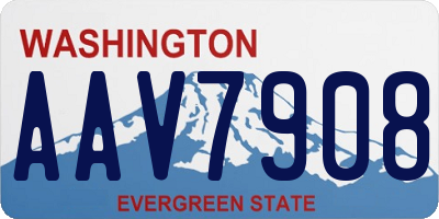 WA license plate AAV7908