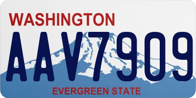 WA license plate AAV7909