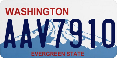 WA license plate AAV7910