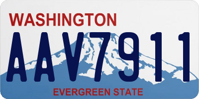 WA license plate AAV7911