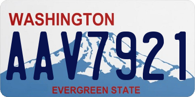 WA license plate AAV7921