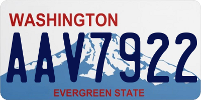 WA license plate AAV7922