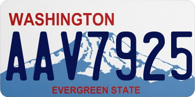 WA license plate AAV7925