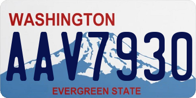 WA license plate AAV7930