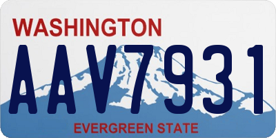 WA license plate AAV7931