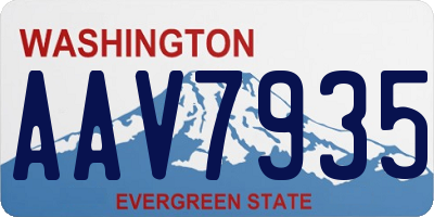 WA license plate AAV7935