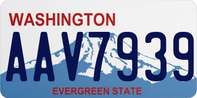 WA license plate AAV7939