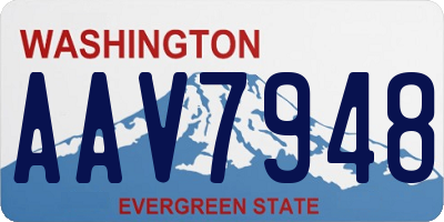 WA license plate AAV7948