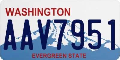 WA license plate AAV7951