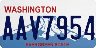 WA license plate AAV7954
