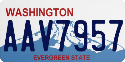 WA license plate AAV7957