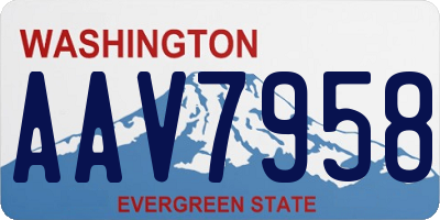 WA license plate AAV7958